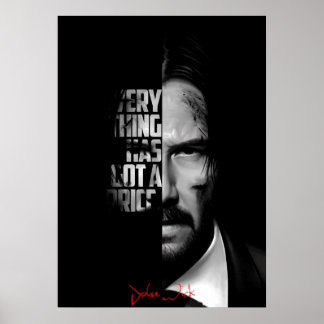 John Wick zitiert Black and White Poster