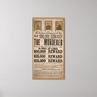 John Wilkes Booth Wollte Plakat Abe lincoln Mord Leinwanddruck