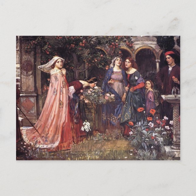 John William Waterhouse - Der verzauberte Garten Postkarte (Vorderseite)