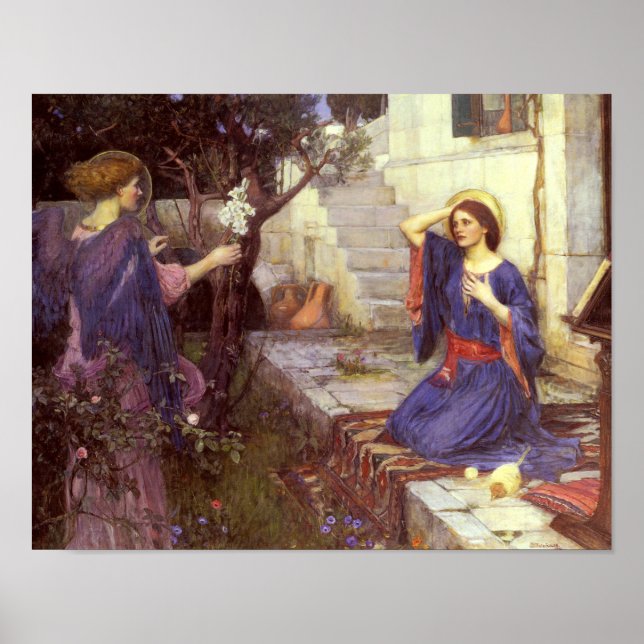 John William Waterhouse - Die Ankündigung Poster (Vorne)
