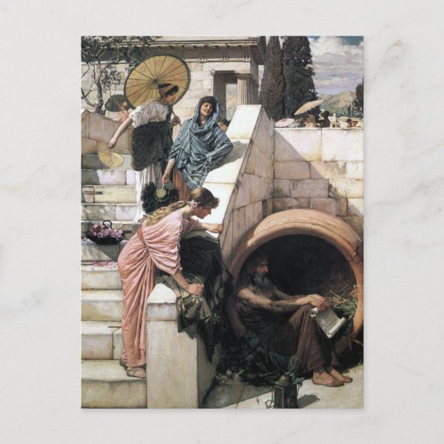John William Waterhouse - Diogenes Postkarte (Vorderseite)
