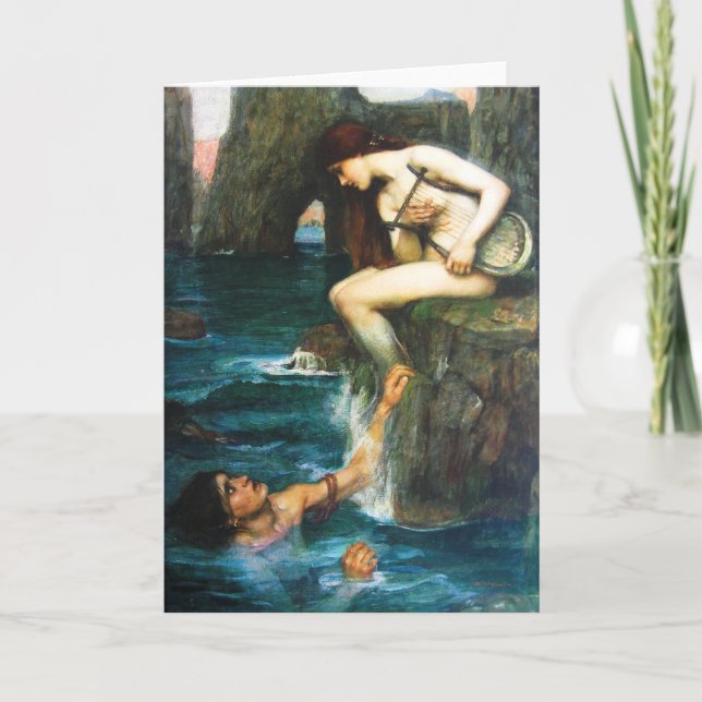 John William Waterhouse La Siren Carte de voeux (Devant)