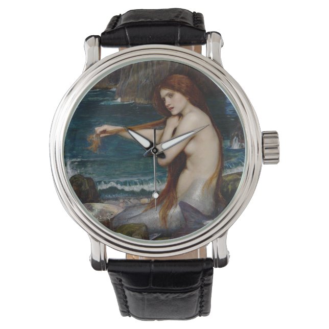 John William Waterhouse Mermaid Armbanduhr (Vorderseite)