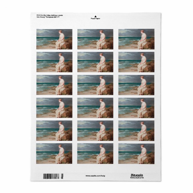 John William Waterhouse Miranda Étiquettes d'art (Feuille entière)