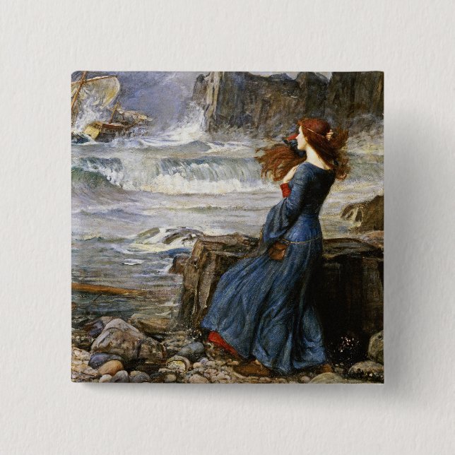 John William Waterhouse - Miranda - The Tempest Button (Vorderseite)