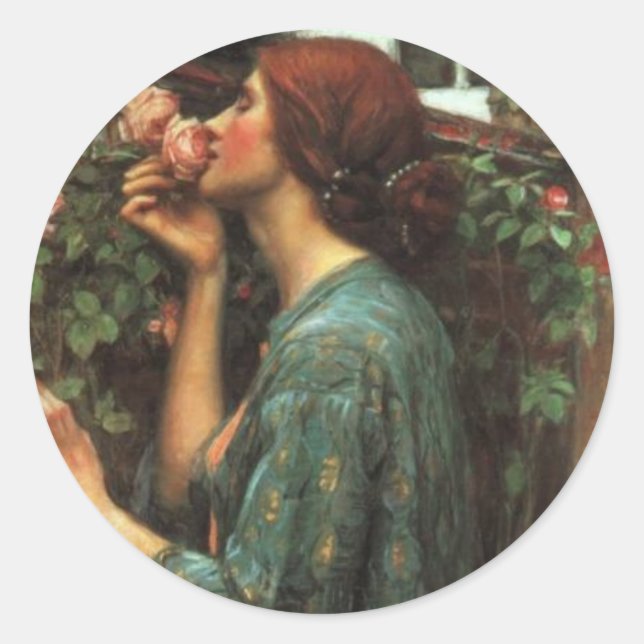 John William Waterhouse, My Sweet Rose (1903) Runder Aufkleber (Vorderseite)
