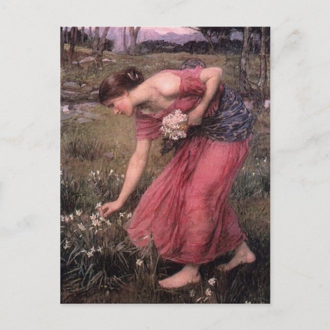 John William Waterhouse - Narcissus - Fine Art Postkarte (Vorderseite)