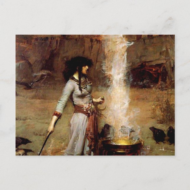 John William Waterhouse The Magic Circle Postkarte (Vorderseite)