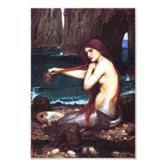John William Waterhouse Vintag Mermaid Print Fotodruck (Vorne)
