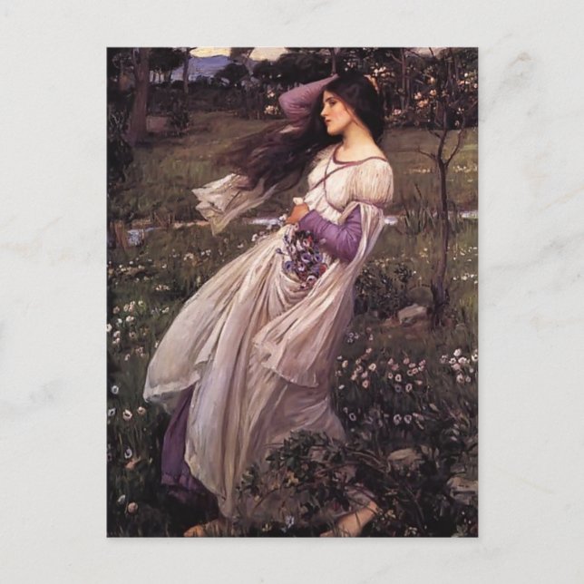 John William Waterhouse - Windblumen Postkarte (Vorderseite)