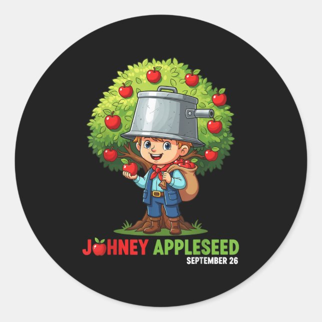 Johnny Appleseed Day 26 _1 Runder Aufkleber (Vorderseite)