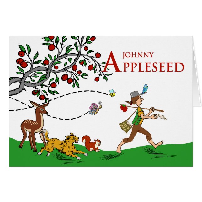 Johnny Appleseed Day Animaux and Apple Tree Scene (Devant horizontal)