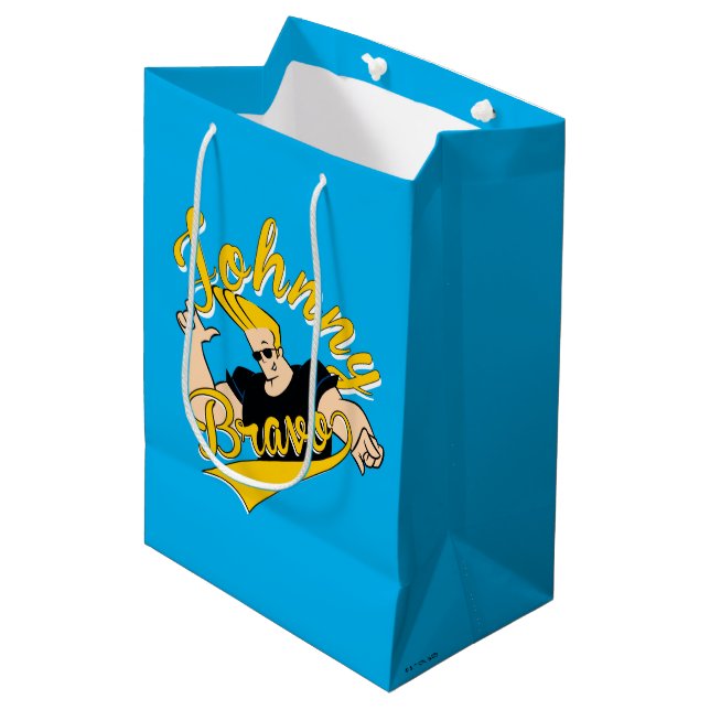 Johnny Bravo Athletic Graphic Mittlere Geschenktüte (Vorderseite Schrägansicht)