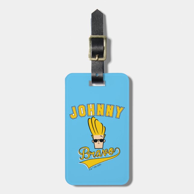 Johnny Bravo Collegiate Graphic Gepäckanhänger (Vorderseite vertikal)
