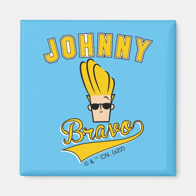 Johnny Bravo Collegiate Graphic Magnet (Vorne)