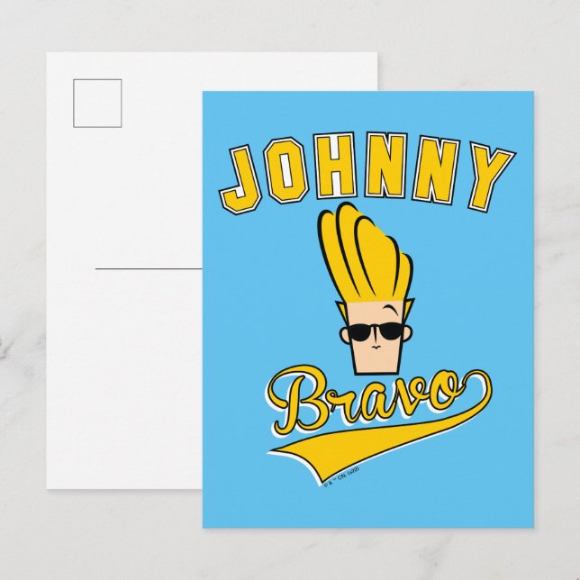 Johnny Bravo Collegiate Graphic Postkarte (Vorne/Hinten)