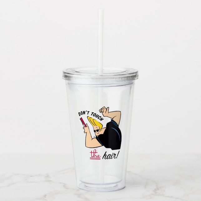 Johnny Bravo Comb - Touch nicht die Haare! Acryltrinkbecher (Vorderseite)