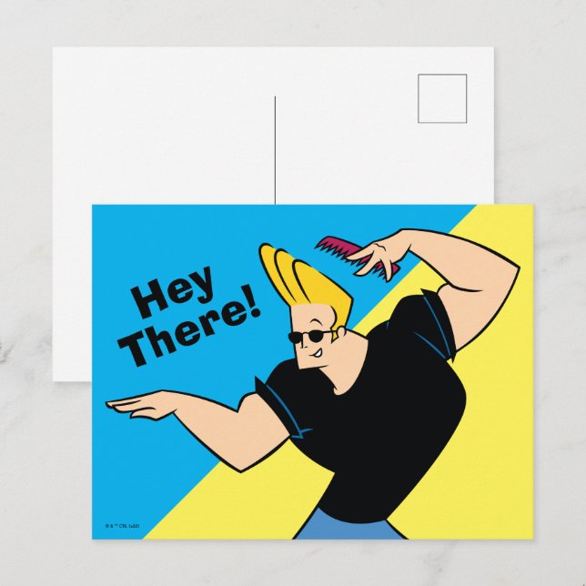 Johnny Bravo Combing Hair Postkarte (Vorne/Hinten)