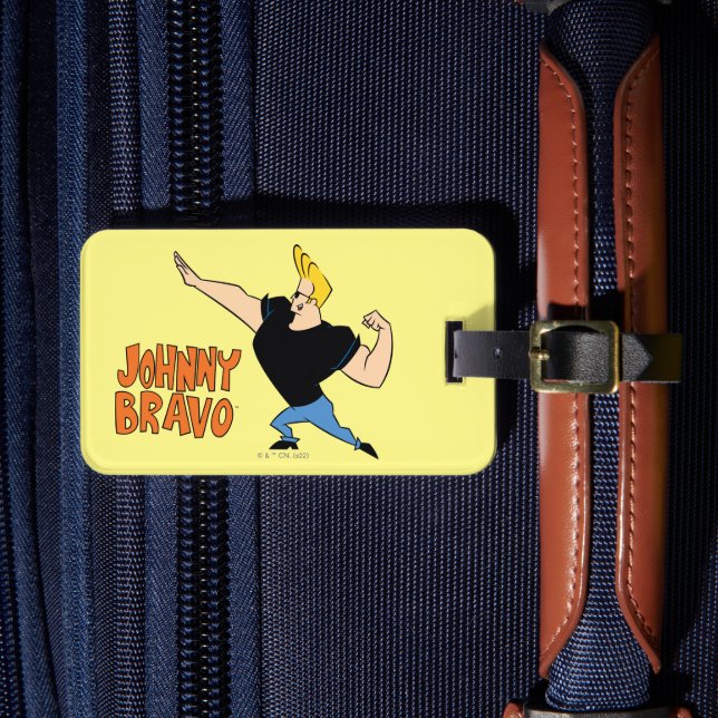 Johnny Bravo Flexing Gepäckanhänger (Vorderseite Insitu 4)