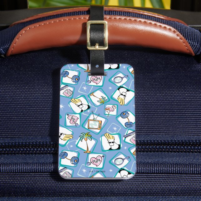 Johnny Bravo Icon Pattern Gepäckanhänger (Vorderseite Insitu 2)