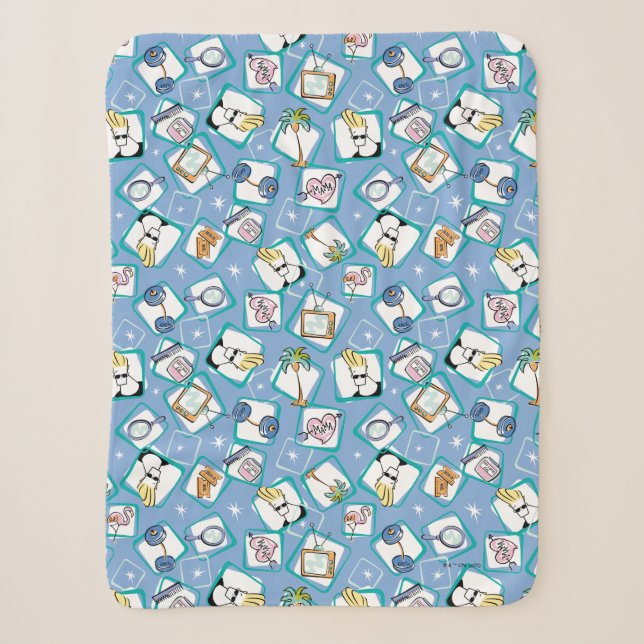 Johnny Bravo Icon Pattern Sherpadecke (Vorderseite)