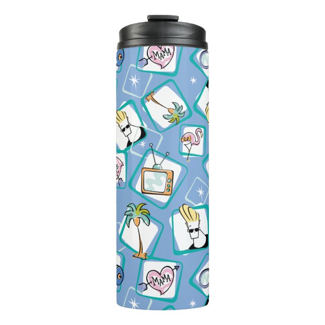 Johnny Bravo Icon Pattern Thermosbecher (Vorderseite)