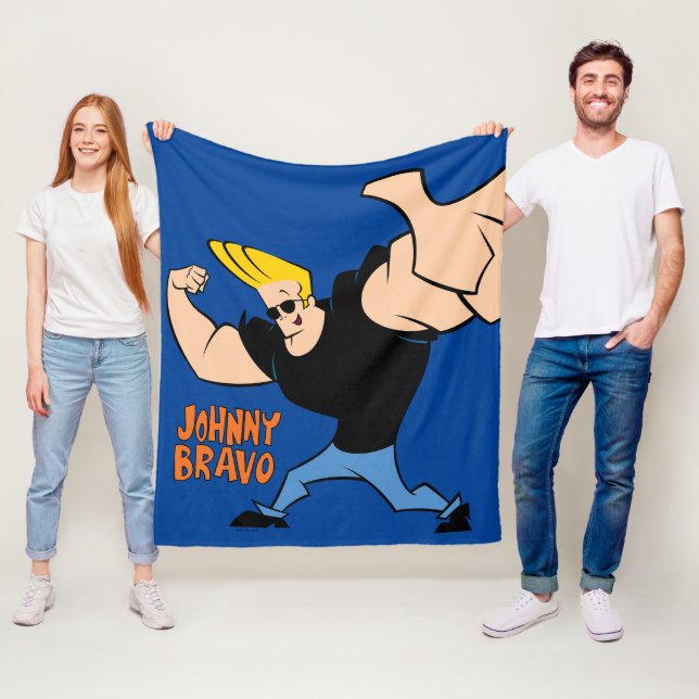Johnny Bravo Iconic Pose Fleecedecke (Beispiel)