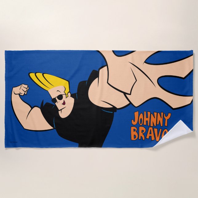 Johnny Bravo Iconic Pose Strandtuch (Vorderseite)