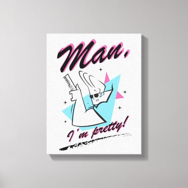 Johnny Bravo - Mann Ich bin Hübsch Retro Graphic Leinwanddruck (Vorderseite)