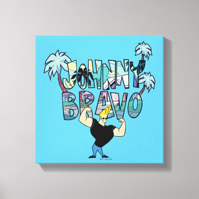 Johnny Bravo Palm Tree Name Leinwanddruck (Vorderseite)