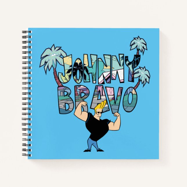 Johnny Bravo Palm Tree Name Notizbuch (Vorderseite)