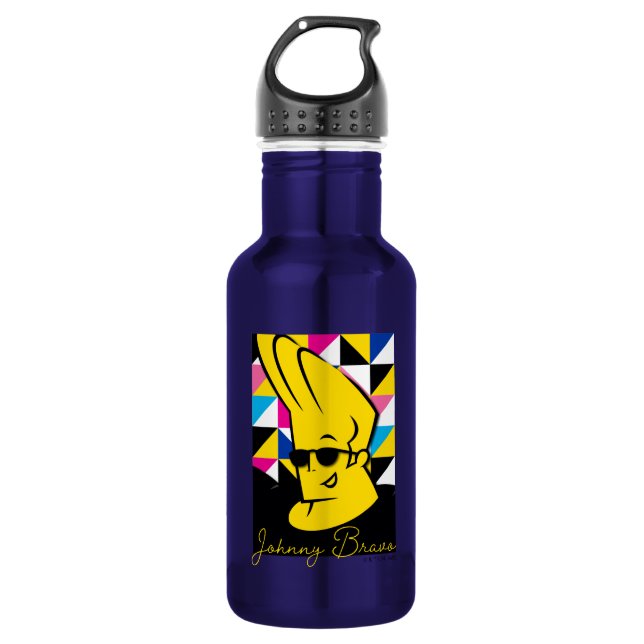 Johnny Bravo Pop Art Graphic Edelstahlflasche (Vorderseite)