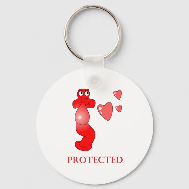 Johnny Condom Protected Hearts Schlüsselanhänger (Vorderseite)