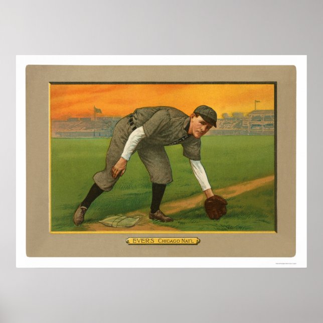 Johnny Evers Cubs Baseball 1911 Poster (Vorne)