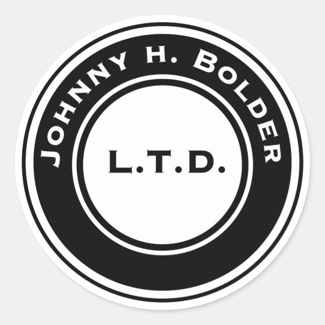 Johnny H. Bolder Round Sticker (Vorderseite)