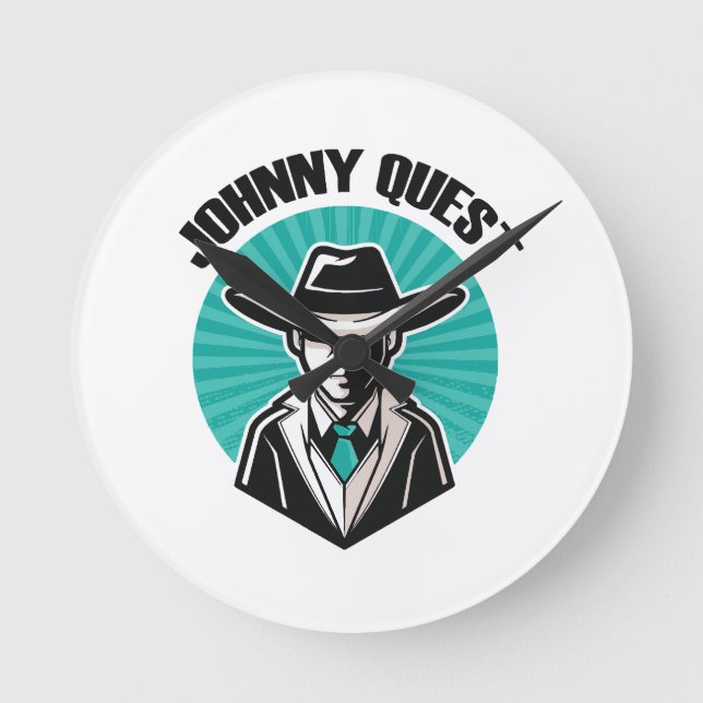 Johnny Quest Runde Wanduhr (Vorderseite)