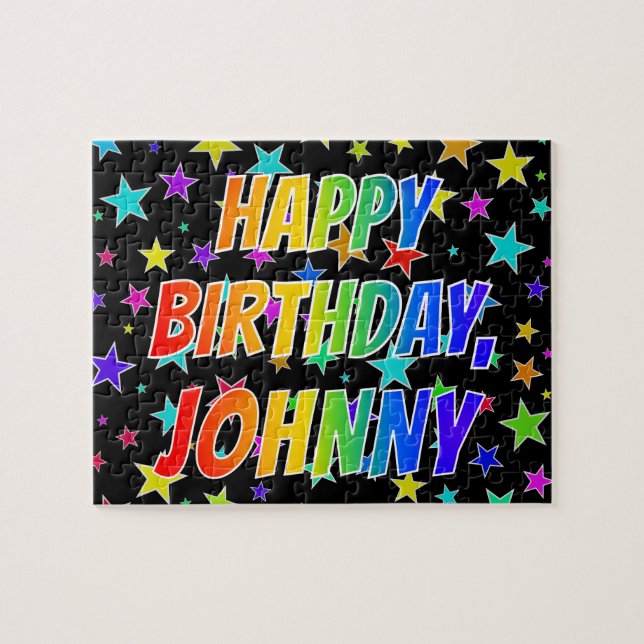 "JOHNNY" Vorname, Spaß "GLÜCKLICHER GEBURTSTAG" (Horizontal)