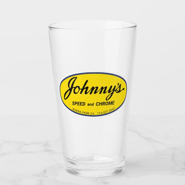 Johnny's Speed and Chrome Vintag Glas (Vorderseite)
