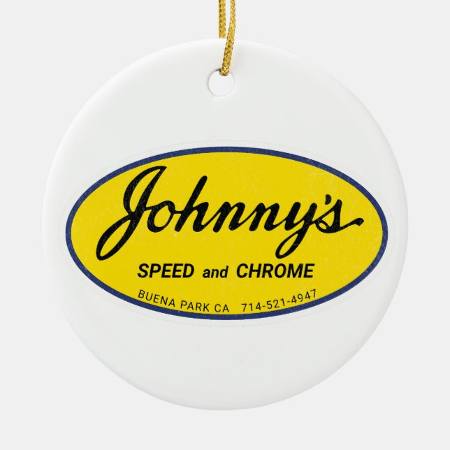 Johnny's Speed and Chrome Vintag Keramik Ornament (Vorne)