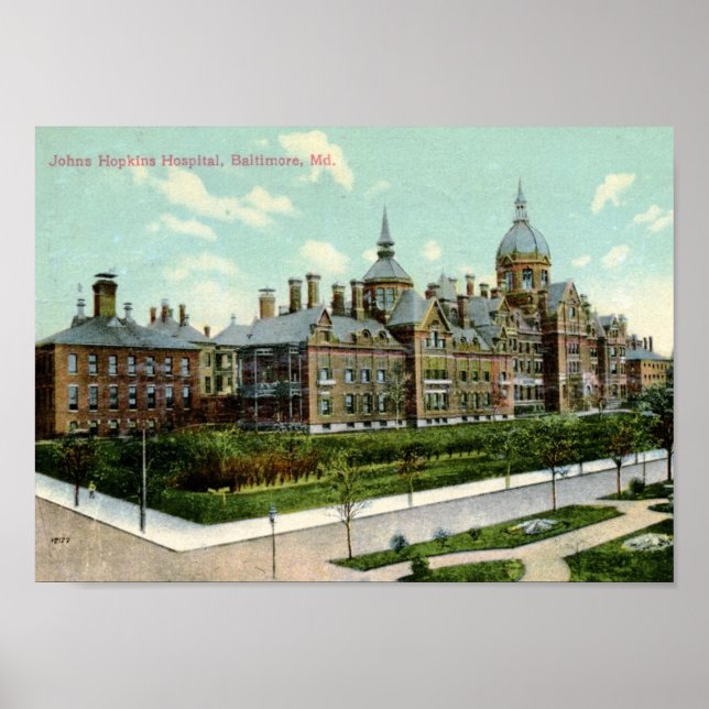 Johns Hopkins Hospital, Baltimore 1910 Vintag Poster (Vorne)