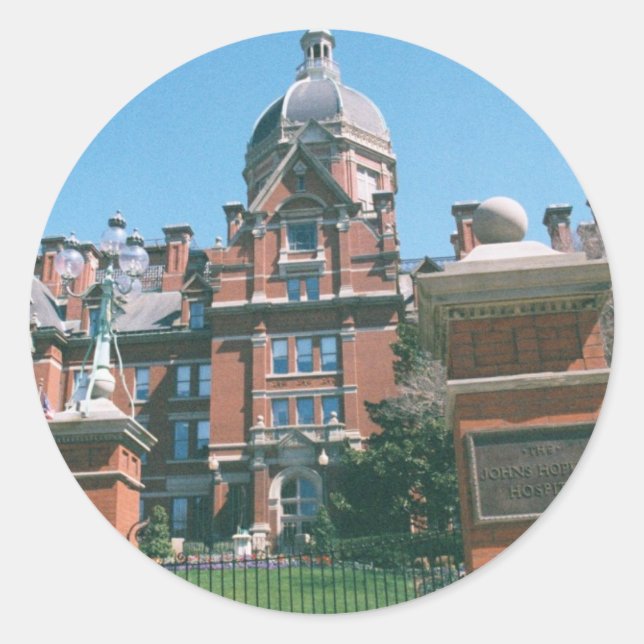 Johns Hopkins Hospital Runder Aufkleber (Vorderseite)