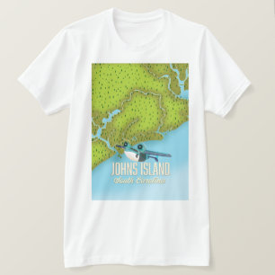 Johns Island ,South Carolina USA Karte. T-Shirt