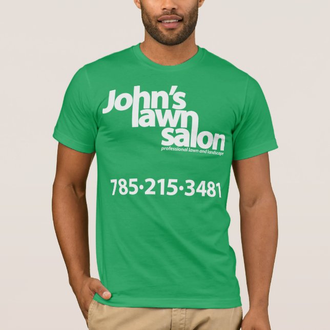 Johns Rasen-Salonarbeitshemd T-Shirt (Vorderseite)