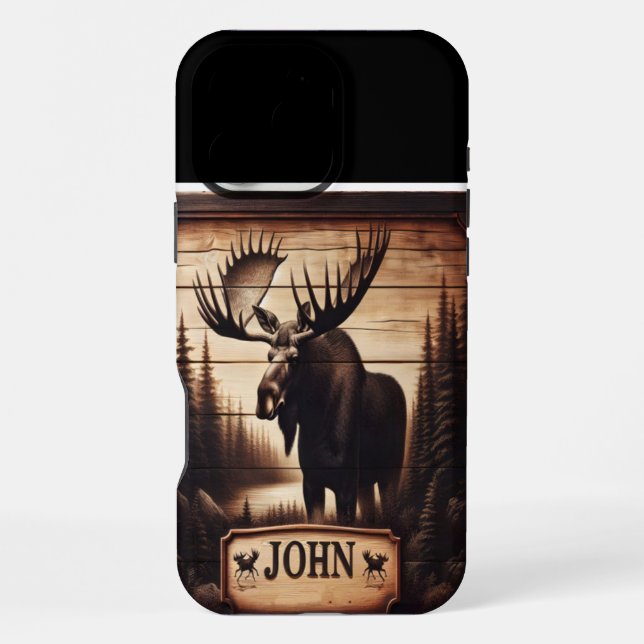 Johns Wald-Elch-Schild iPhone 16 Pro Max Hülle (Rückseite)