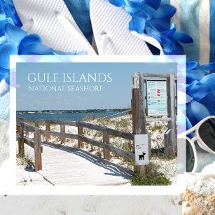 Johnson Beach Eingang, Gulf Islands NS, Florida Postkarte