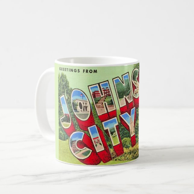 Johnson City TN Gruß Postkarten Tasse (Vorderseite Links)