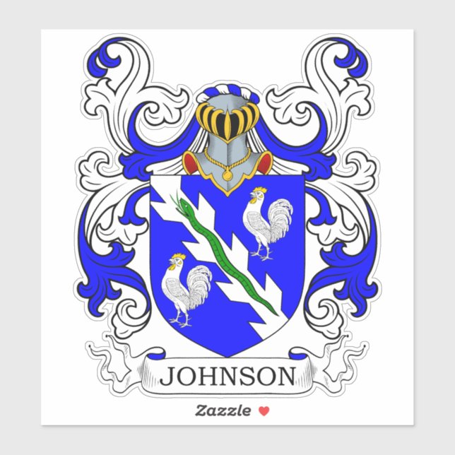 Johnson Familienwappen Aufkleber (Blatt)