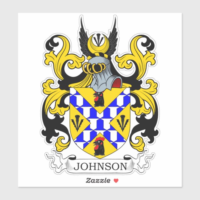 Johnson Familienwappen Aufkleber (Blatt)