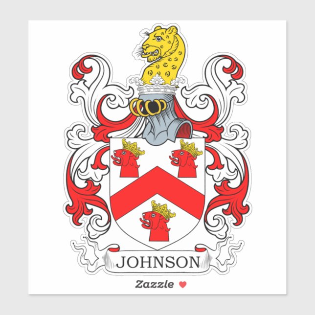 Johnson Familienwappen Aufkleber (Blatt)