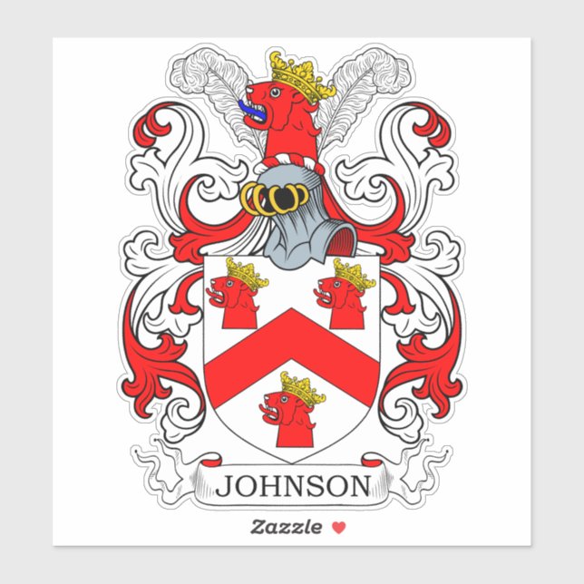 Johnson Familienwappen Aufkleber (Blatt)